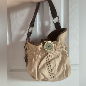 Kenzie Vintage Small Beige Handbag